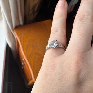 Timeless Silver Solitaire Ring with Clear Round Stone